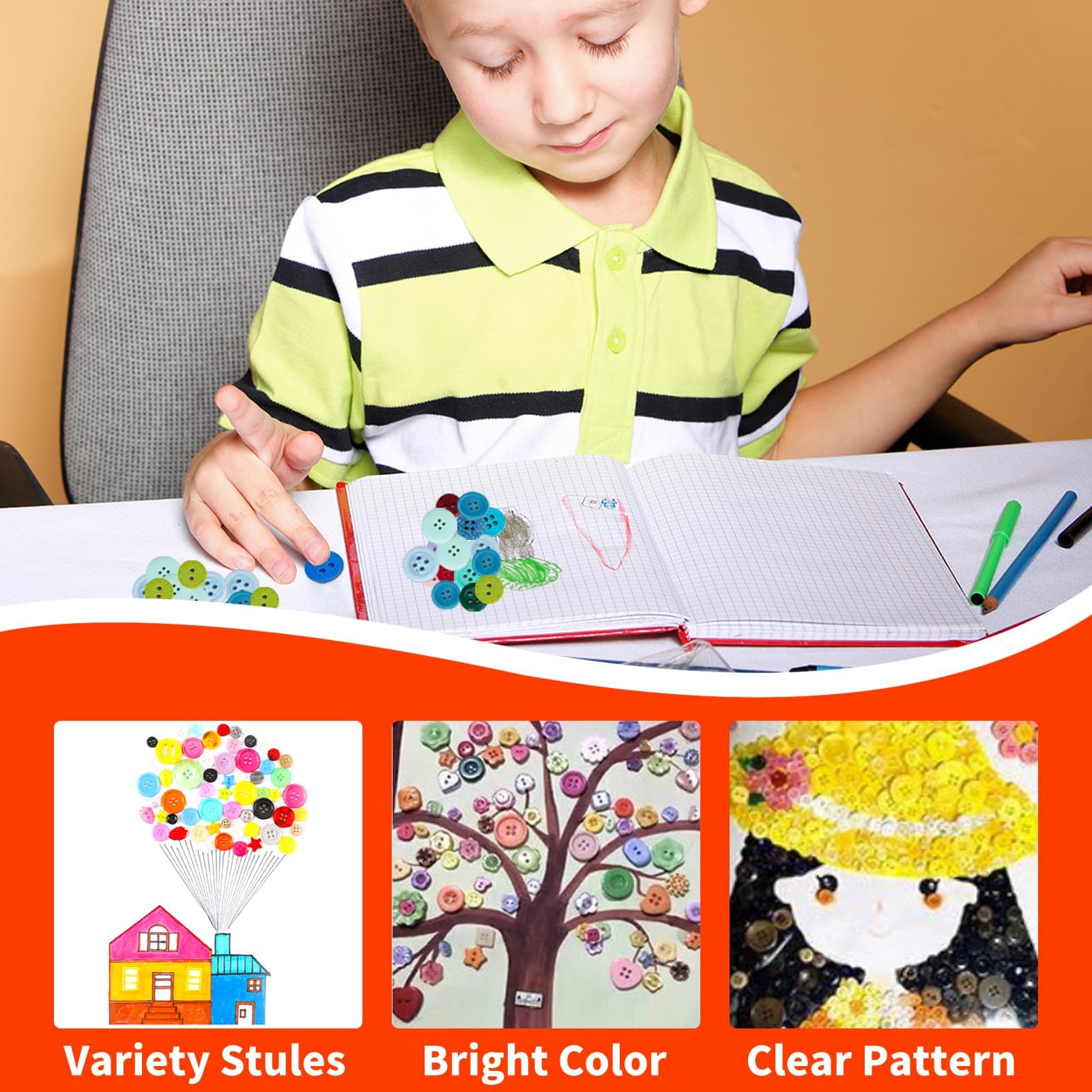 XIKAYA 1000 Bottoni Colorati, Resina Bottoni Colore e Dimensioni Misti in diverse misure e colori, per Artigianato Decorazione, Cucito, Vestiti, DIY Pittura(7mm-15mm)