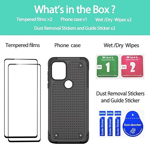 Miniatura 3 de Jeylly Funda para Moto G Stylus 5G 2021 con protector de pantalla de vidrio templado, protección de grado militar, antiarañazos, a prueba de golpes,