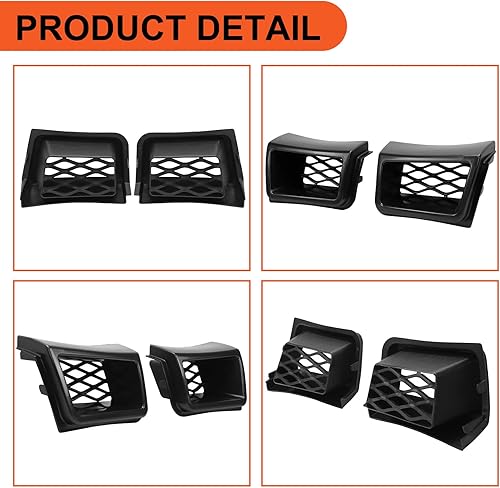 Vista 15 de ECOTRIC Juego de conductos de aire de pinza de parachoques compatible con Chevrolet Silverado 2003-2007, 1500 pares de fibra de carbono