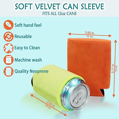 Miniatura 2 de Enfriadores de latas de cerveza en blanco de piel sintética, fundas de neopreno aisladas de felpa suave, proyectos de vinilo HTV para bodas,