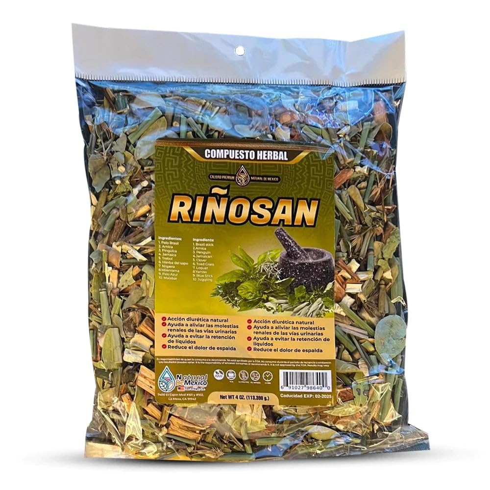 Natural de Mexico Compuesto Herbal Riñosan Rinosan 4 onzas Tea Te 4 Oz.