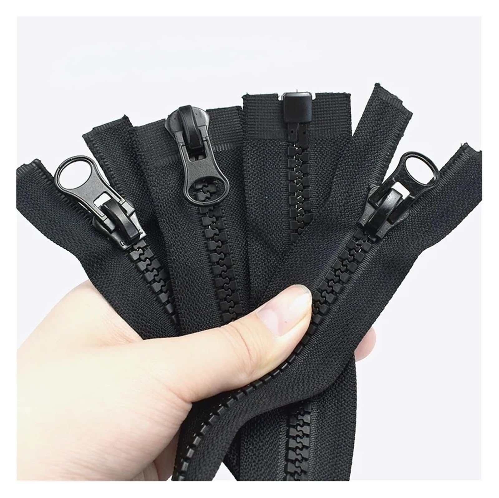 2 Stück Reißverschlüsse Schwarz Weiß Doppelschieber Offenes Ende(Black,110CM)