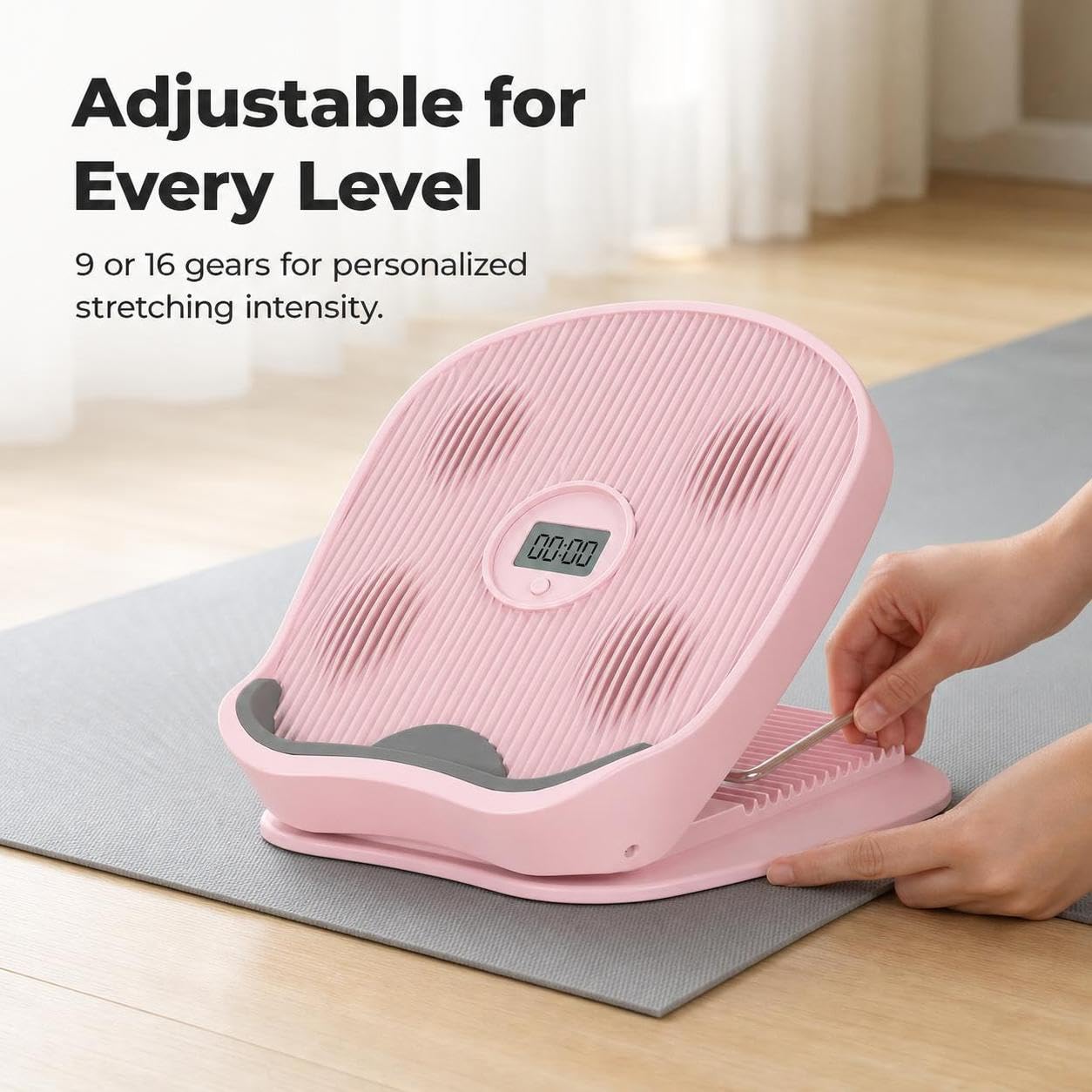 perfeclan Banco Estiramiento para Gemelos con Ajuste Inclinacion y Soporte Acero para Mejorar la Flexibilidad y Prevenir Lesiones en el Hogar y Oficina, Rosa Hada, style to 3, Rosa