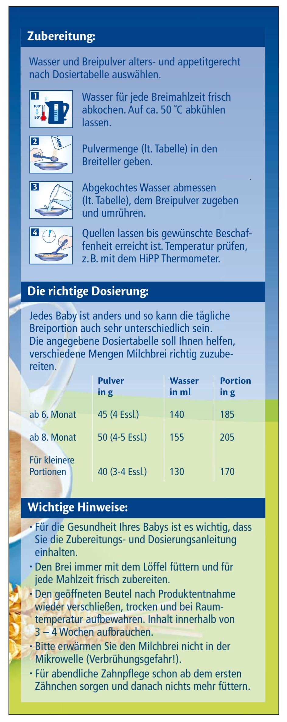 HiPP Bio-Milchbreie ohne Zuckerzusatz, Gute-Nacht-Brei Kinderkeks, Vorratspackung (4x450g)