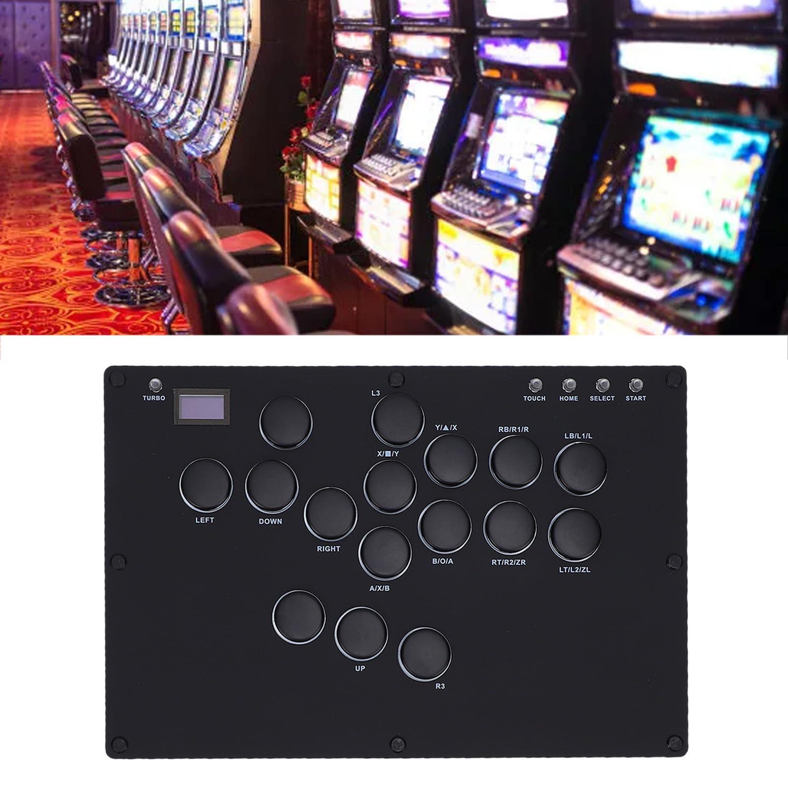 Jectse Juegos de Lucha Fight Stick, Controlador de Juego de 16 Teclas Intercambiable en Caliente con Iluminación RGB y Limpieza SOCD, para para para OS X para Victorias