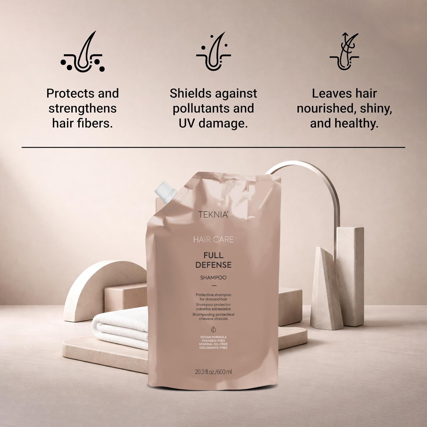 Lakmé Teknia Full Defense Shampoo, Protective Shampoo for Pollution & UV Rays, 20.4 Fl Oz - Image 3