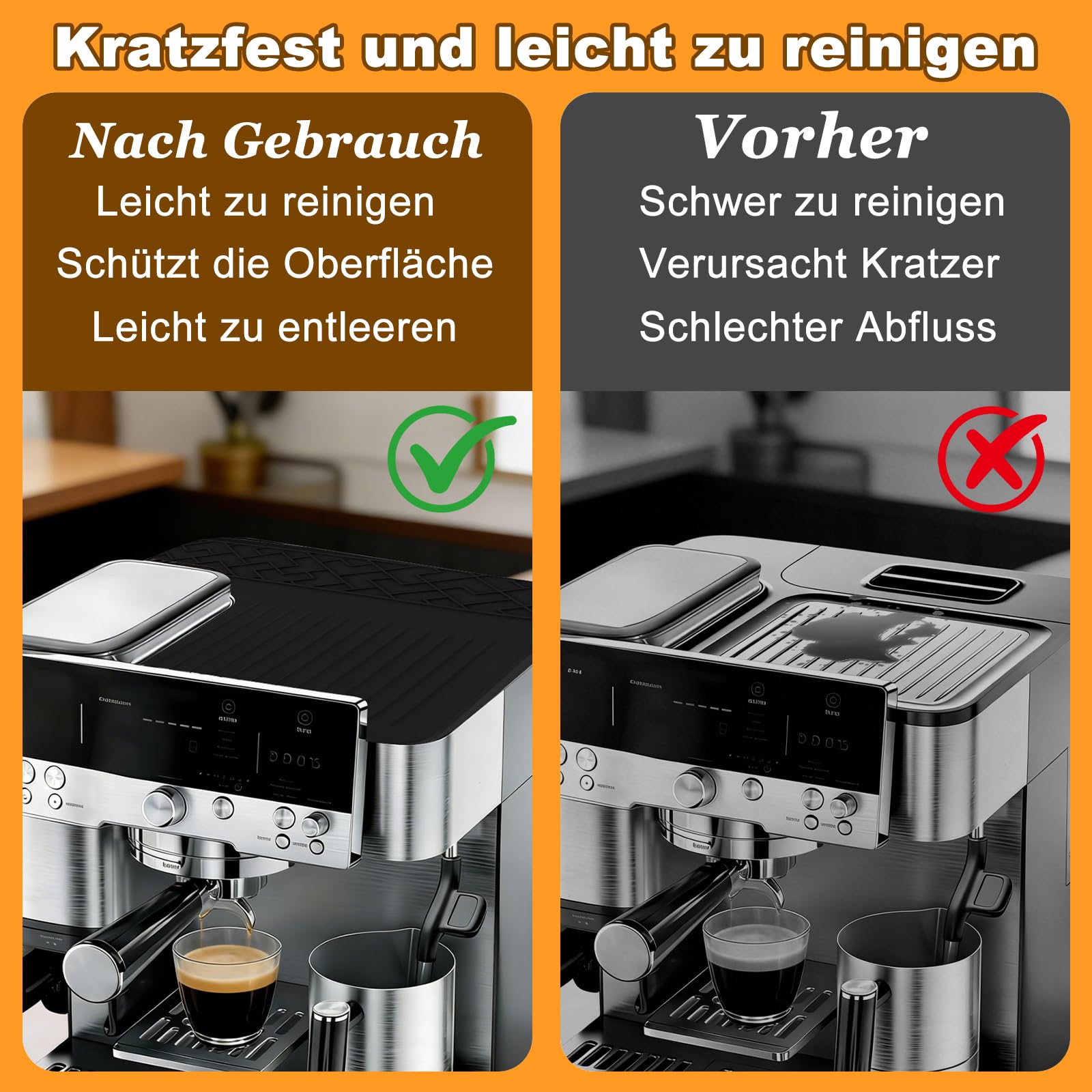 Tappetino in silicone per Ninja Luxe Café ES601EU/ES701EU, tappetino antiscivolo, protegge le superfici, tappetino in silicone, antigraffio, impermeabile, resistente al calore, per macchina da caffè
