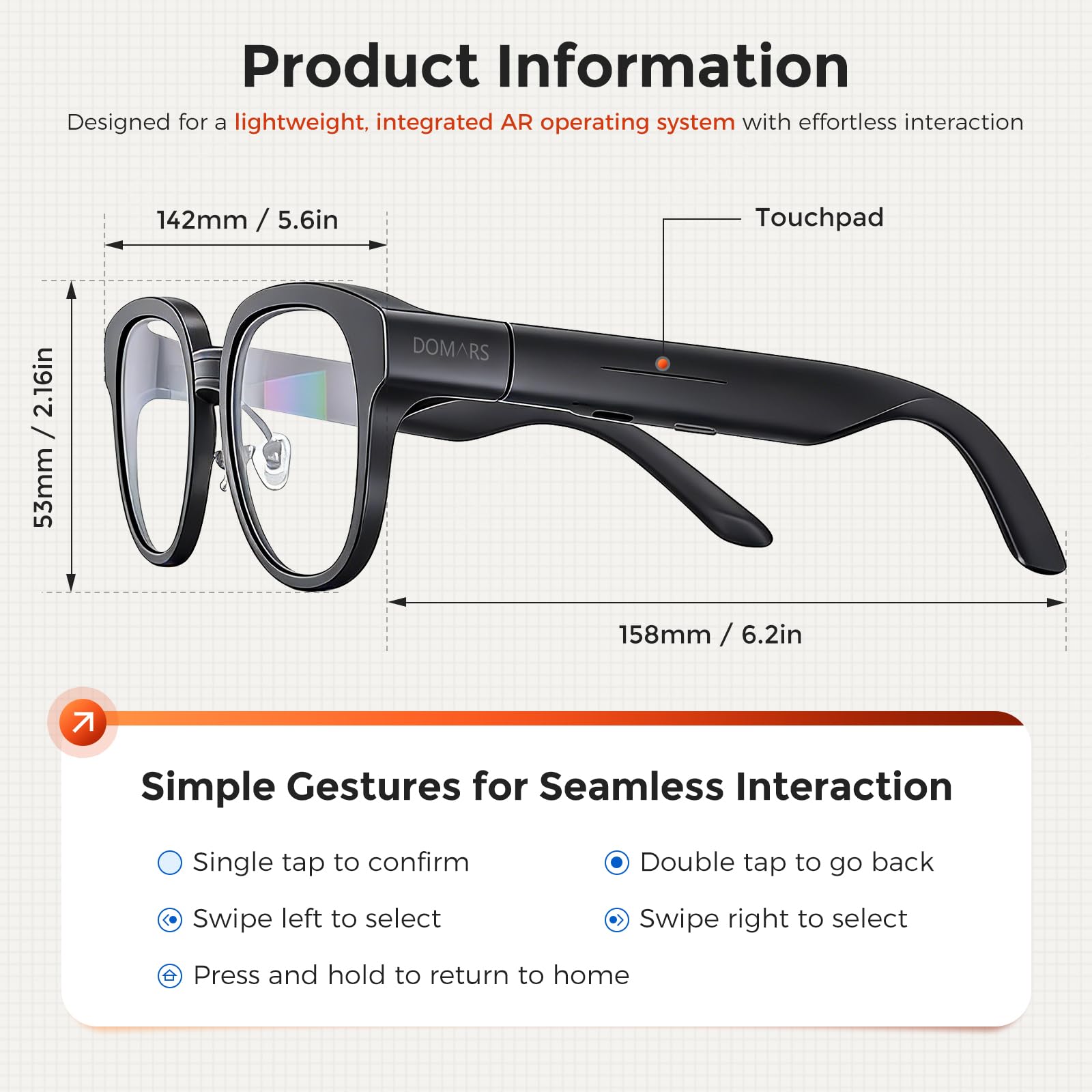 Gafas Inteligentes con Pantalla AR, Teleprompter Invisible y Traducción en Tiempo Real con IA en 40 Idiomas, Bluetooth con IA para Discursos, Viajes, Gafas de Sol para Hombre y Mujer (1)