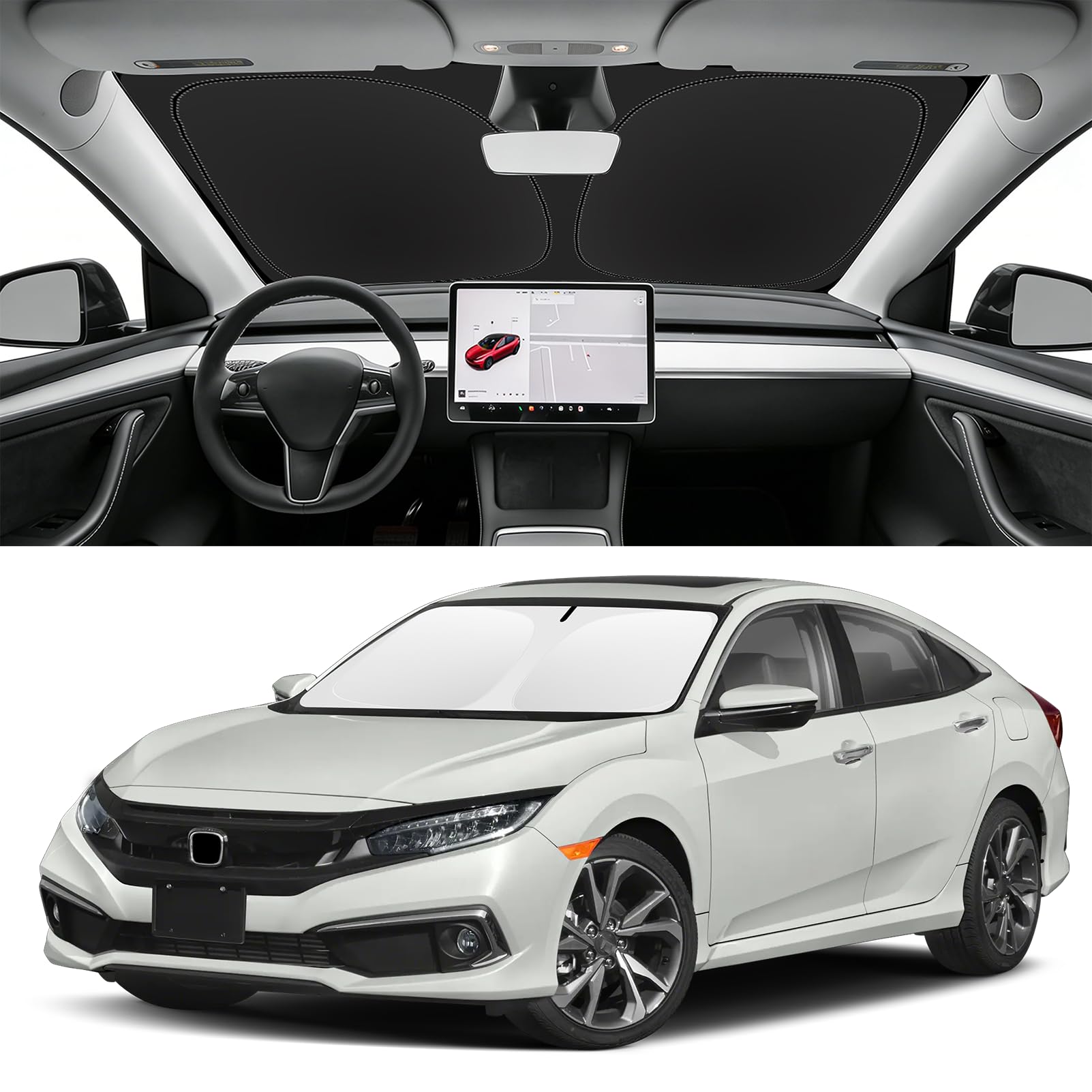 Custom Fit Windshield Sun Shade for Honda Civic 2016-2021