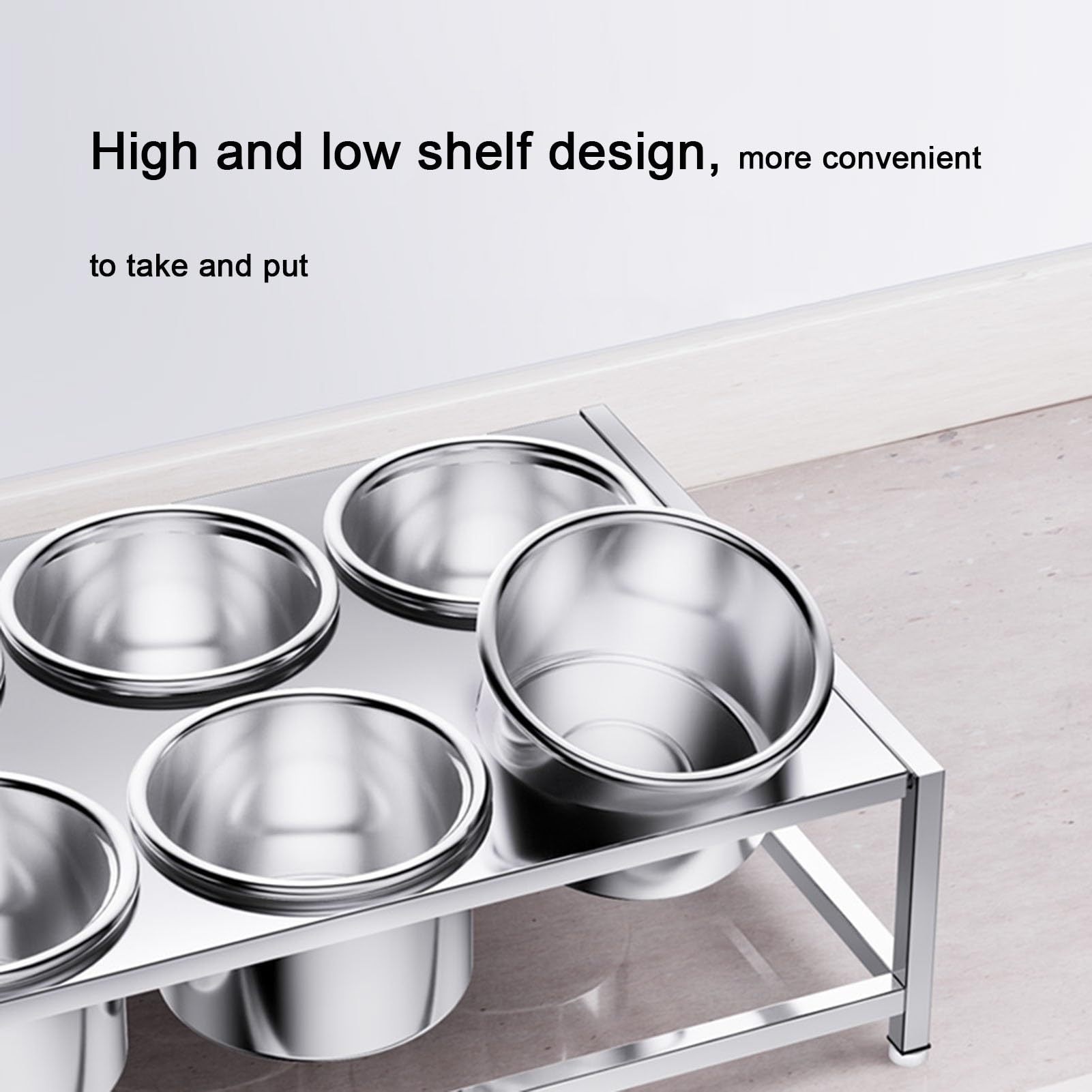Scatola per condimenti e spezie, Stazione for condire la Pizza, contenitori for condimenti in Acciaio Inossidabile, coperchi argentati, Diverse Dimensioni(66X32X14.5CM)