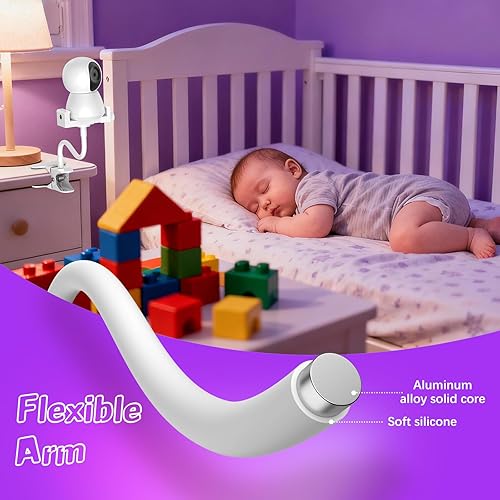 Miniatura 3 de Baby Monitor Mount - Universal Adjustable Monitor Flex Stand for Hello Baby, Nanit Pro, Infant Optics, VTech & Most Baby Monitors - Detachable Arm