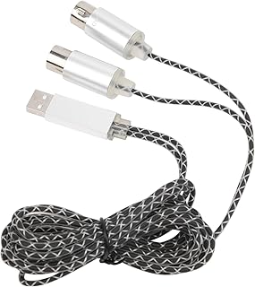 SALUTUYA MIDI Cable To USB, Professional MIDI To USB Cable USB MIDI Cable Converter Piano Instrument To Mac Computer for MIDI Adapter Cord for Home Music