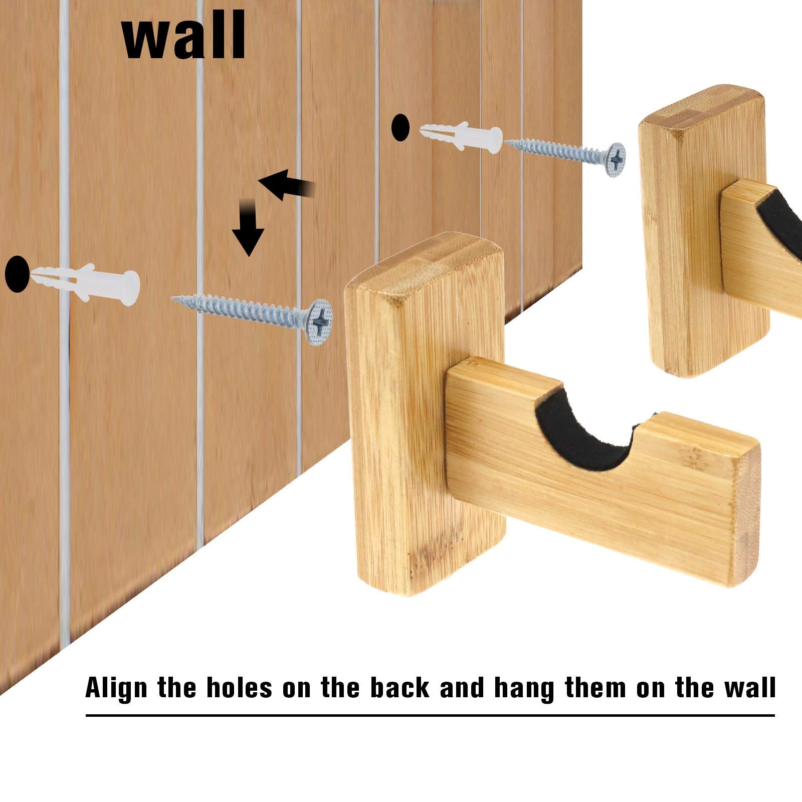 Espositore Per Mazze Da Baseball GORGECRAFT - 2 Pezzi In Legno Con Fodera In Feltro, Per Parete - Foto 4