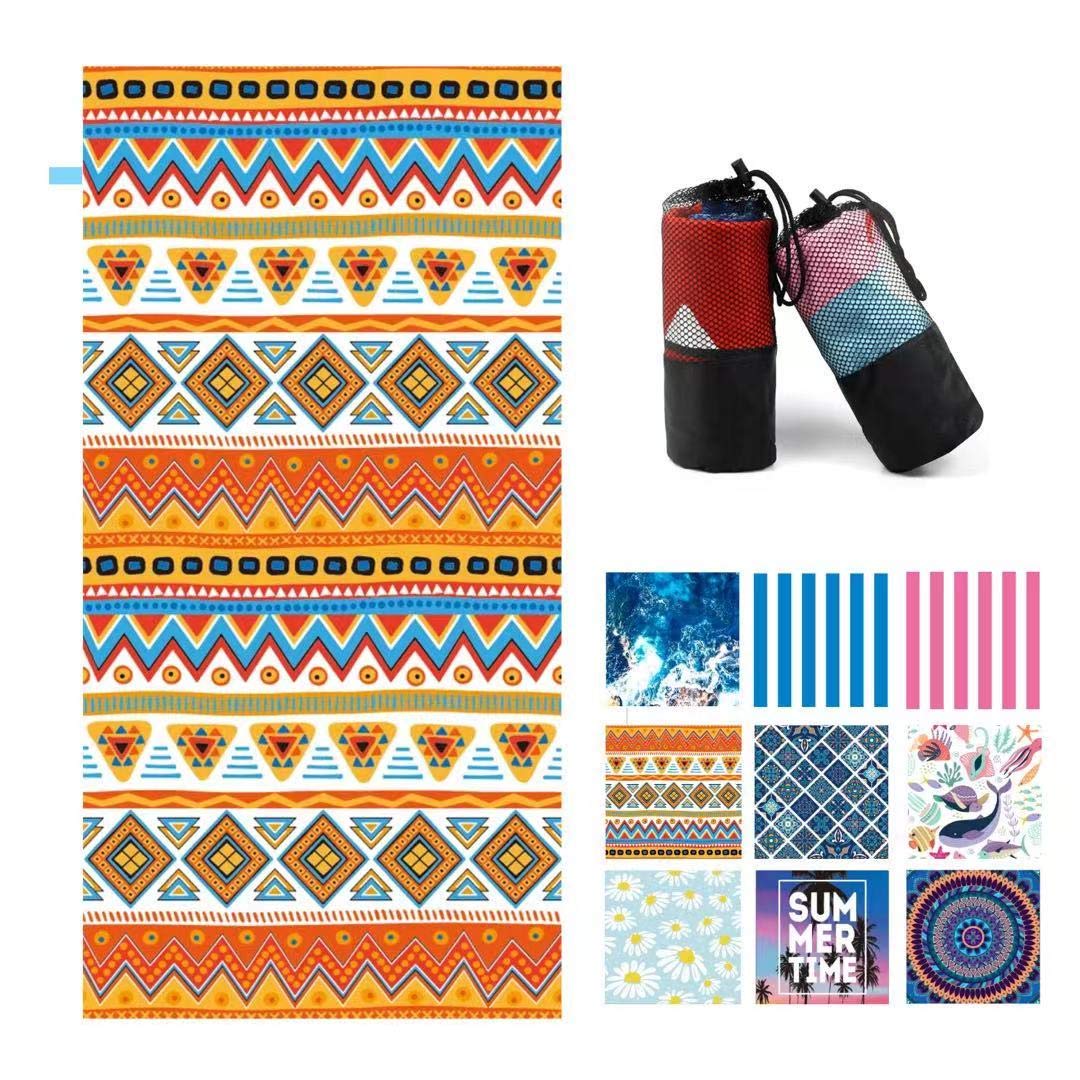 Eworldwing Microfiber Sand Free Beach Towel Blanket Quick Fast Dry Super Absorbent Lightweight Thin Towels for Travel Pool Swimming Bath Camping Yoga Gym Sports 63 x 32 Inch Moroco L