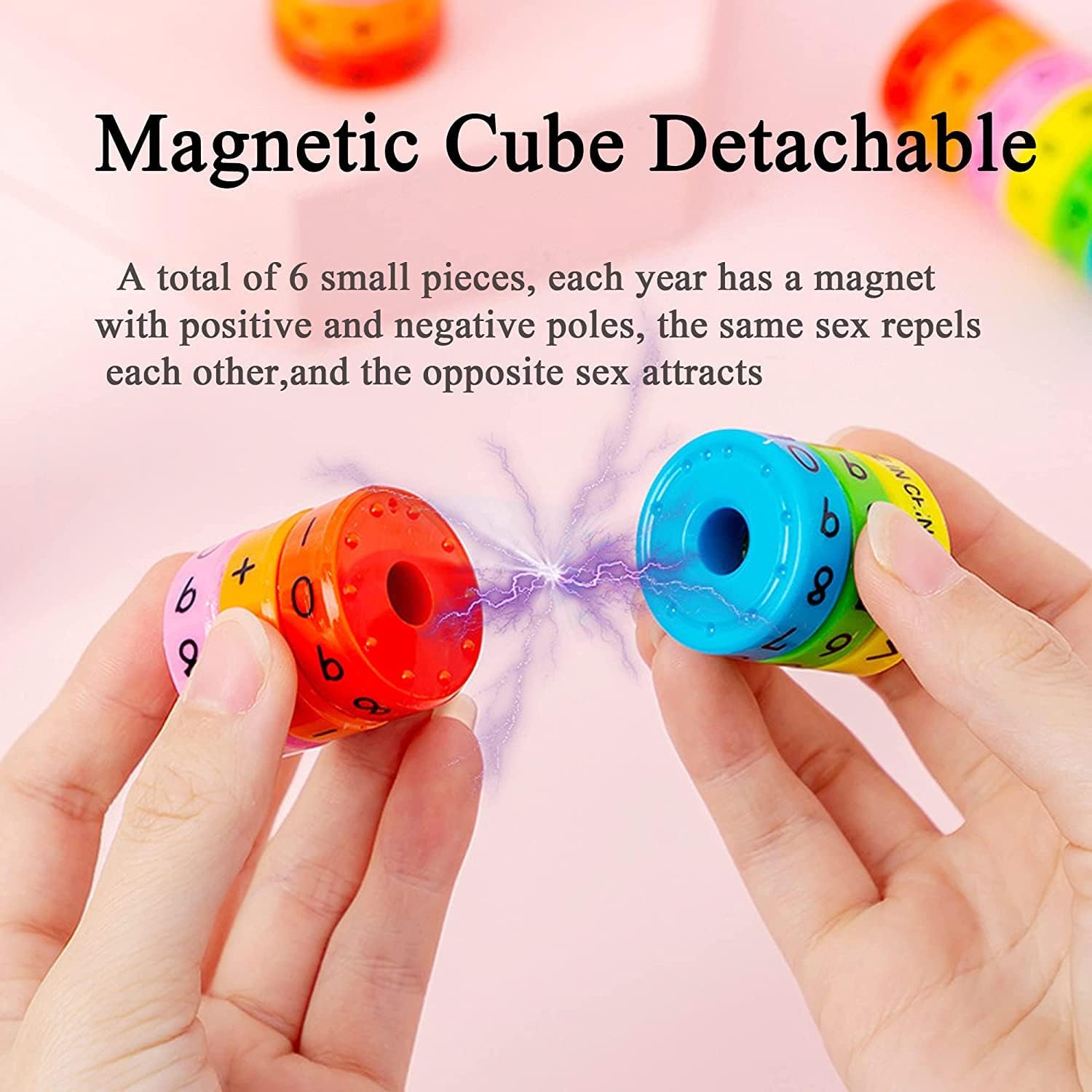 ADKD Magnetic Calculator,Magnetic Arithmetic Learning Toy,Cylinder Number and Symbol Toys Intelligence Brain Developing Toy for Kids-Multicolor (1 Math Roller) 2