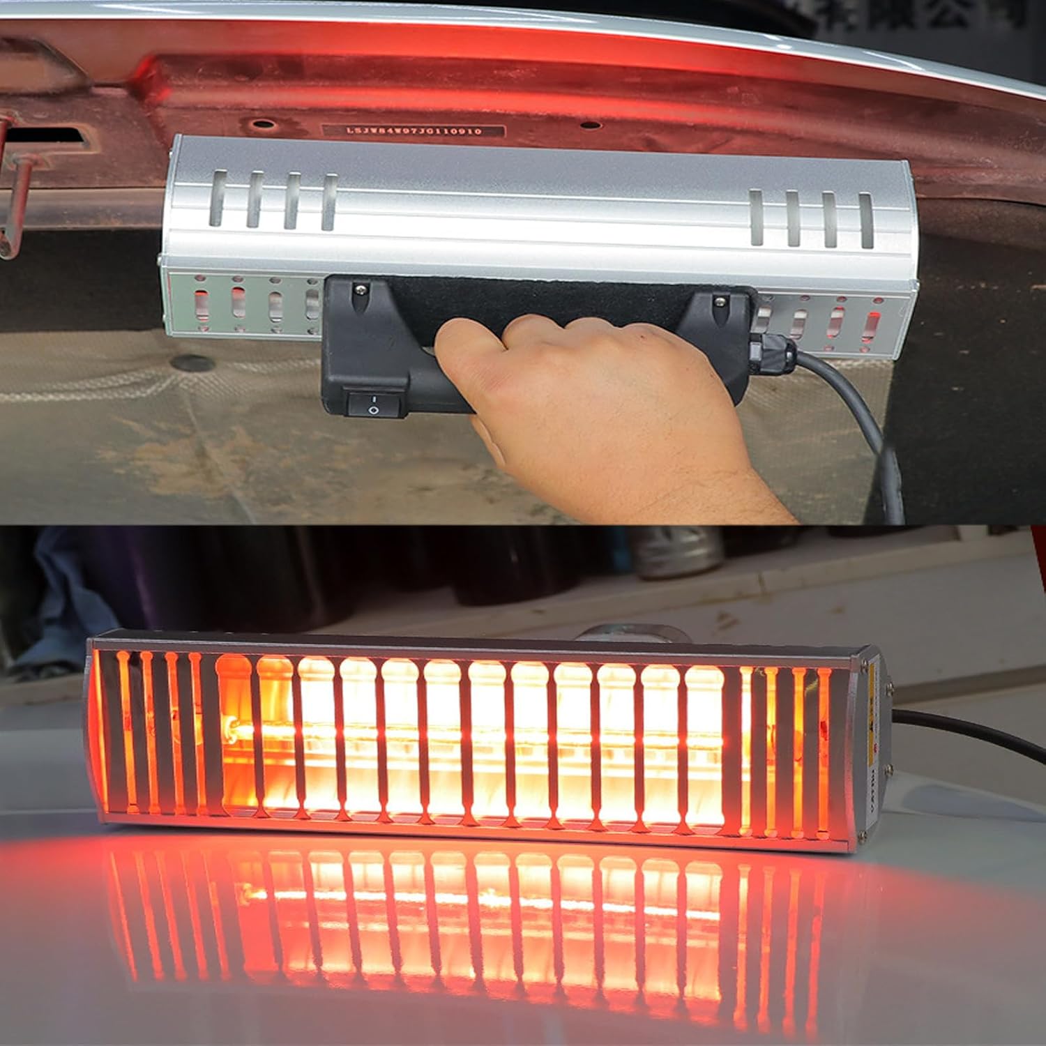 1KW Infrared Paint Curing Lamp - Handheld Short Wave Dryer for Car Bodywork Repair, Temperature Range 0-100°C, Lamp Length 250mm, Fast and Efficient Drying Solution