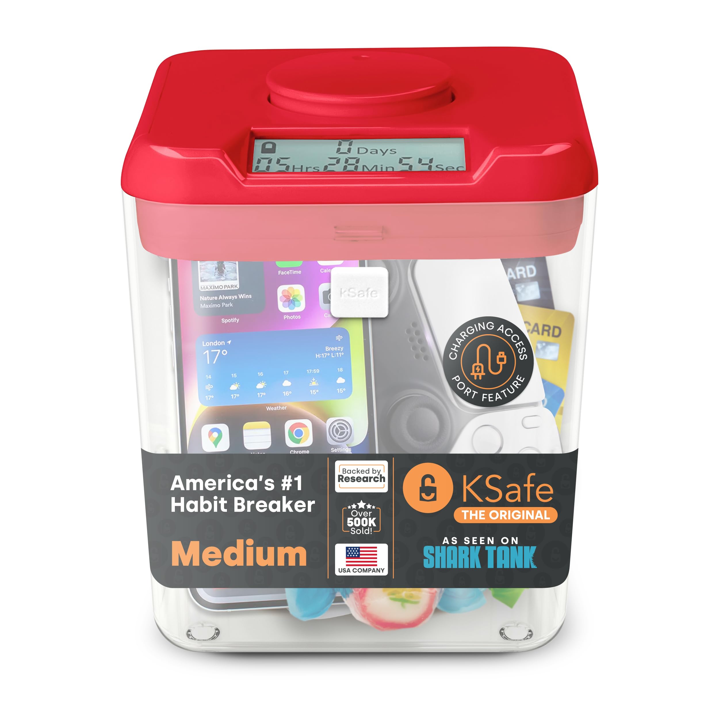 Amazon｜Kitchen Safe タイムロックコンテナ (Mサイズ) スマホ・お菓子