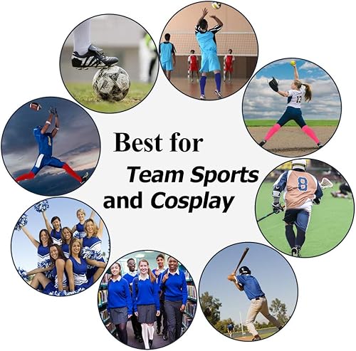 Miniatura 8 de FOOTPLUS Calcetines de béisbol y sóftbol, unisex, por encima de la rodilla, sólidos, deportivos, rugby, fútbol, regreso a casa