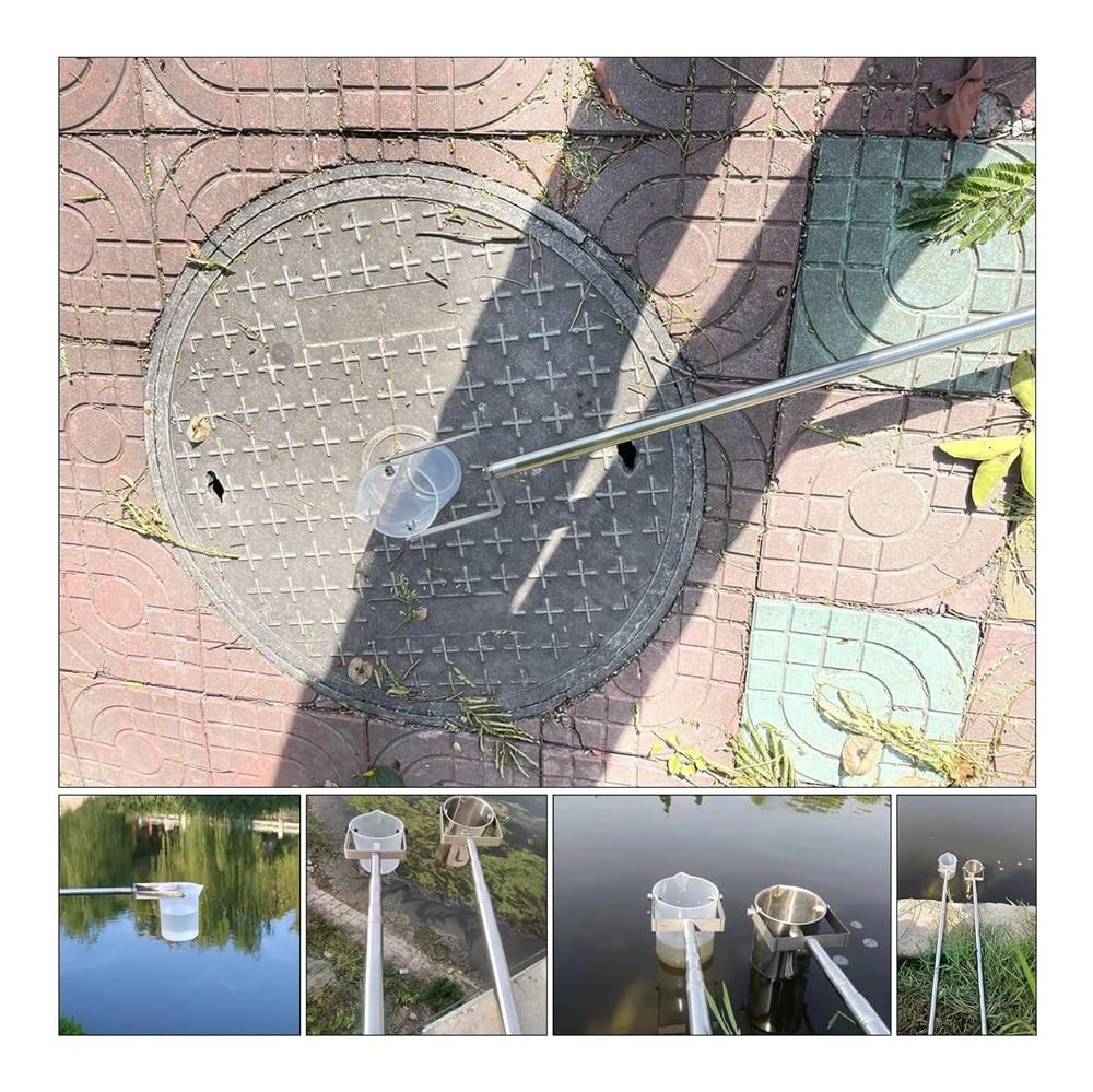 Teleskop-Wasserprobennehmer, Probenentnahmestange, Mit Edelstahlmast, for Abwasserflüsse(1000ml,1.17-4m(3.8-13.1ft) L)