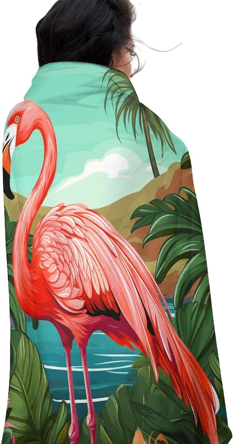Tropical Flamingo Blanket Round Beach Tapestry Flannel Round Tablecloth Boho Beach Blanket Home Decor Indie Rug Comfortable Yoga Mat for Multi Scenario Usage