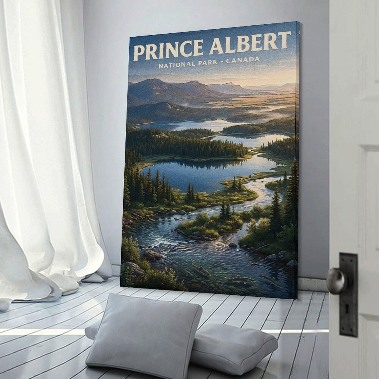 Junmoney Wall Picture Print Prince Albert National Park Canada, 16x24inch(40x60cm), for Workspace Walls, Study Corners Or Bedrooms, A Smart Decor Choice for Study Walls