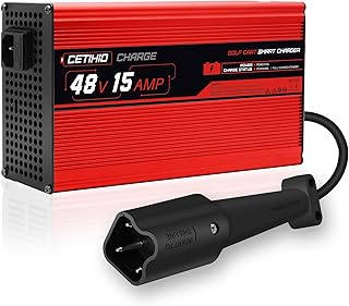 Upgraded 48 Volt Golf Cart Battery Charger for Yamaha G29 Drive & Drive 2,15 Amp Smart Charger with Trickle Charge,48 Volt Yamaha Charger(Lead -Acid)-3 pin Leaf Plug,15A Golf Cart Battery Charger