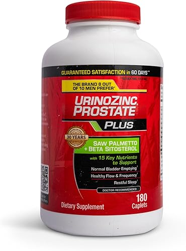 Urinozinc Plus - Suplemento para la próstata con Beta Sitosterol y Saw Palmetto – Reduce las preocupaciones de micción frecuente y apoya la salud de