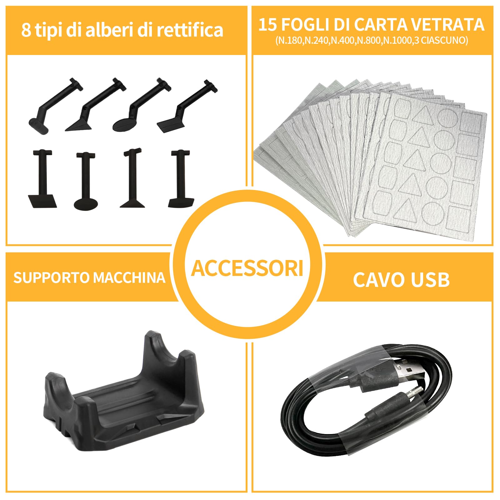 Levigatrice a penna senza fili, 5 velocità e ricarica USB con luce LED, utensile elettrico multiuso, mini levigatrice elettrica per levigatura, lucidatura, finitura, artigianato fai da te