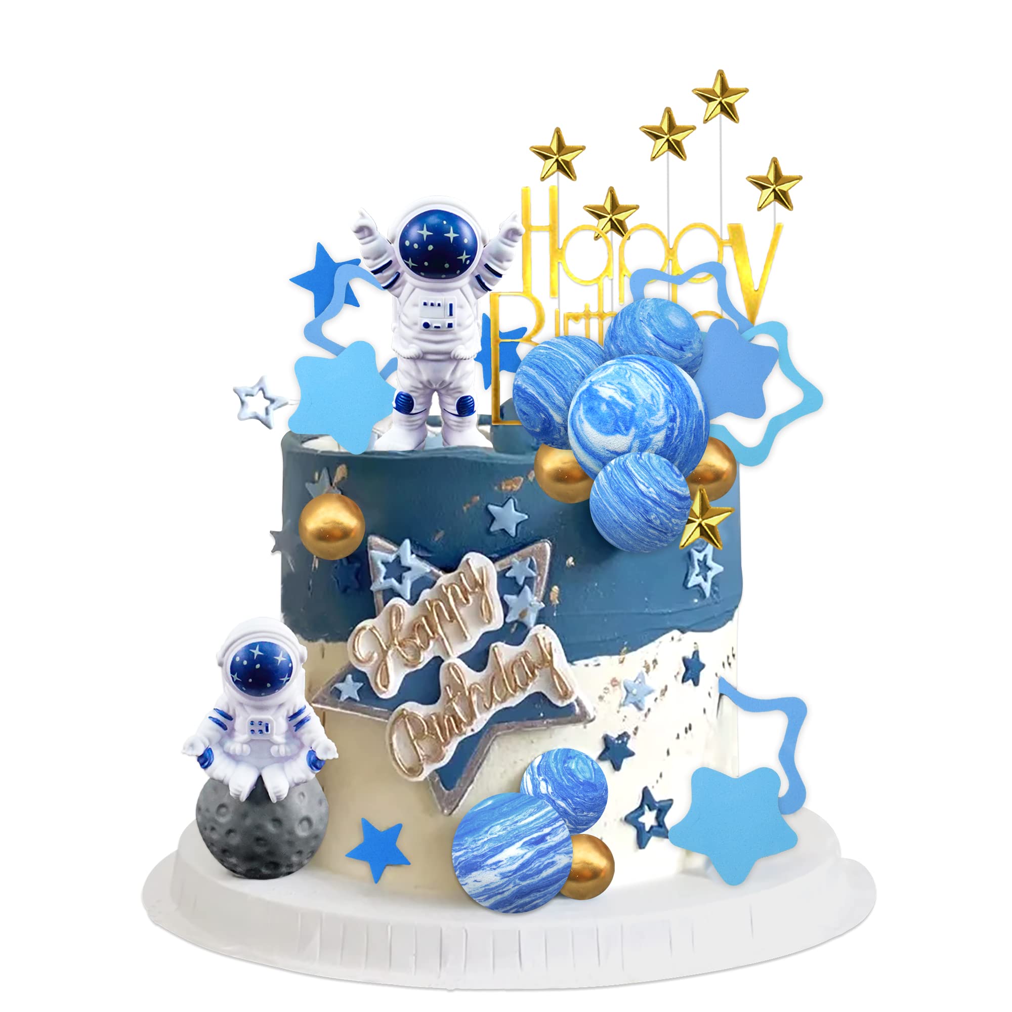 Buy 40pcs Space Cake Topper Astronaut Cake Topper Stars Cake Decor with