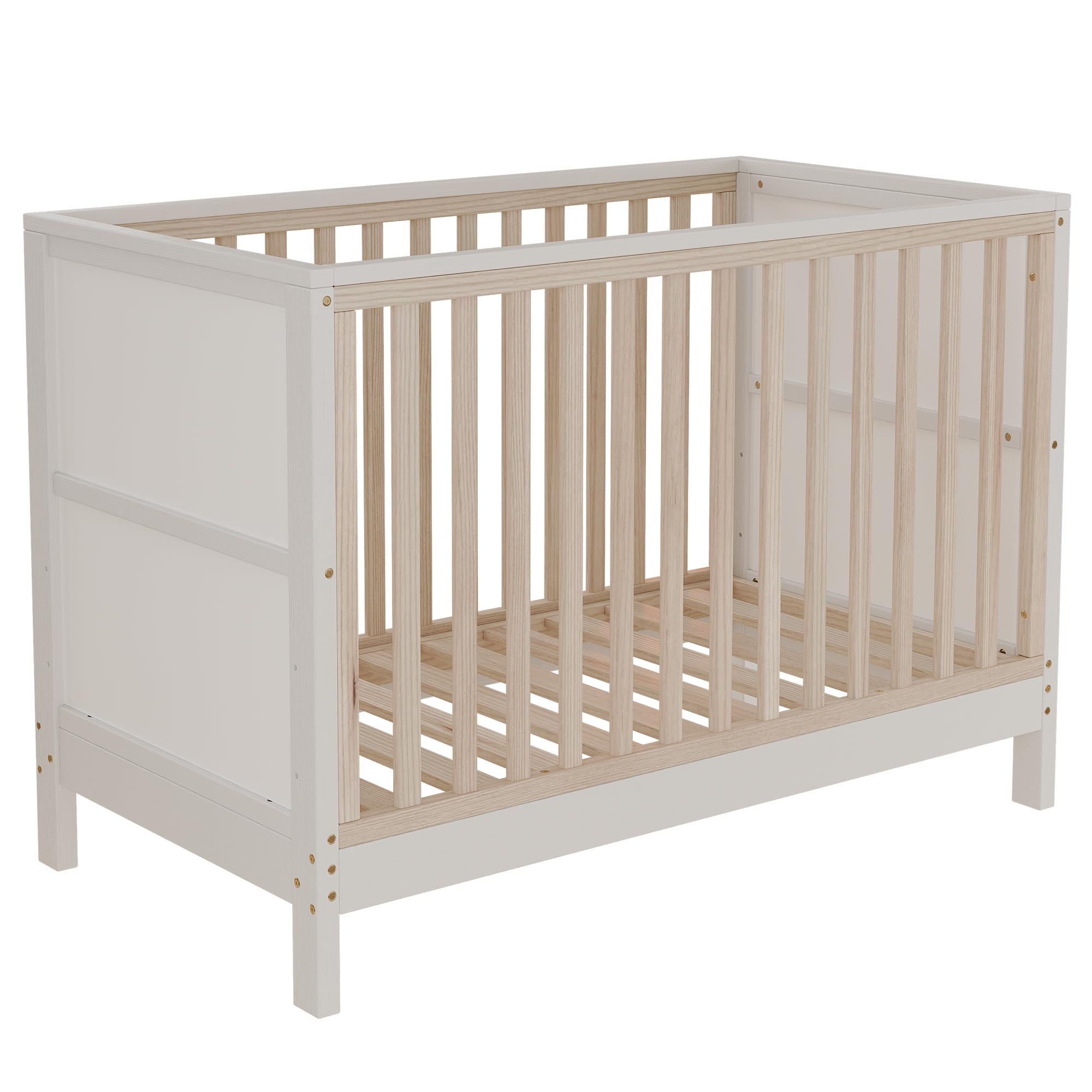 BTM Babybett Höhenverstellbar Babybett mitwachsend Baby Beistellbett/Kinderbett 60x120 mit Bemalbaren Tafeln Massivholz