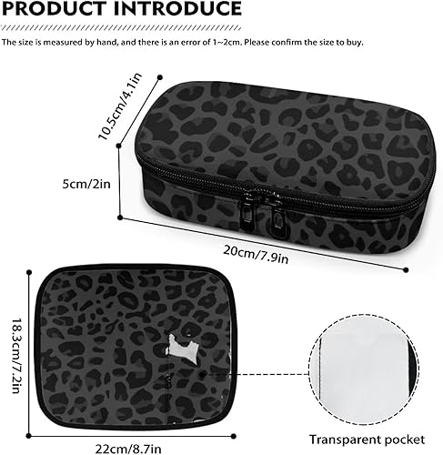 Miniatura 7 de Estuche de almacenamiento de viaje para diabéticos y suministros para diabéticos de leopardo negro para medidor de glucosa, bolsa de almacenamiento