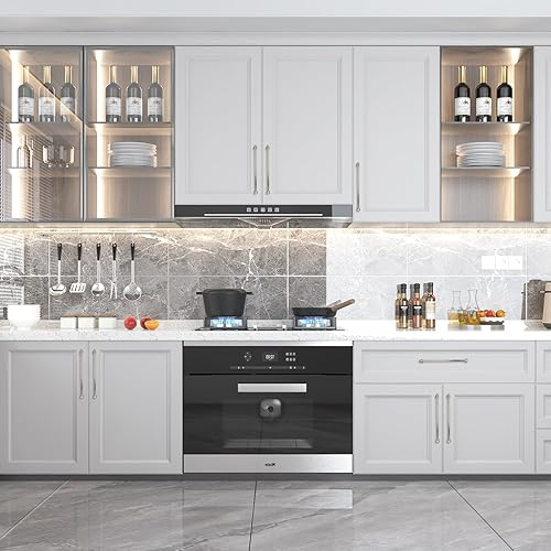 Miniatura 10 de COTYKILEY Paquete de 6 manijas de gabinete de latón cepillado de 10 pulgadas (10.079 in) de color dorado para gabinetes de cocina, manijas de puerta