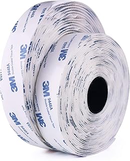 Hook and Loop Self Adhesive Tape 1"x 20Ft 3M 9448A Sticky Back Interlocking Nylon Fabric Fastener Heavy Duty Adhesion Strip Tape White(9448AI)
