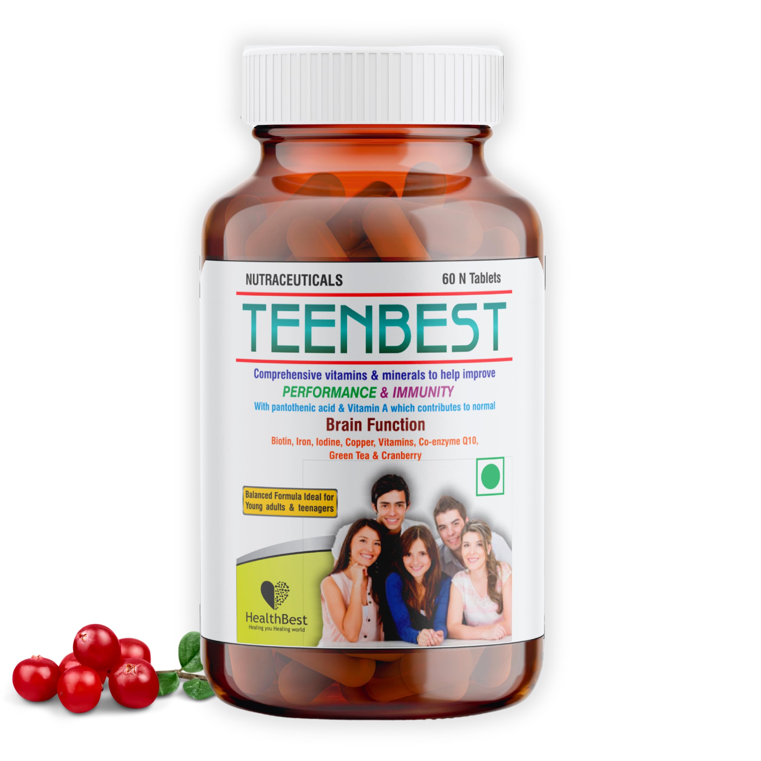 Healthbest Teen Multivitamin Tablets - Daily Vitamins for Teenagers - Boost Energy & Immunity - Natural Ingredients - 60 Tablets (B0D7QB4S8S) Amazon Price History, Amazon Price Tracker