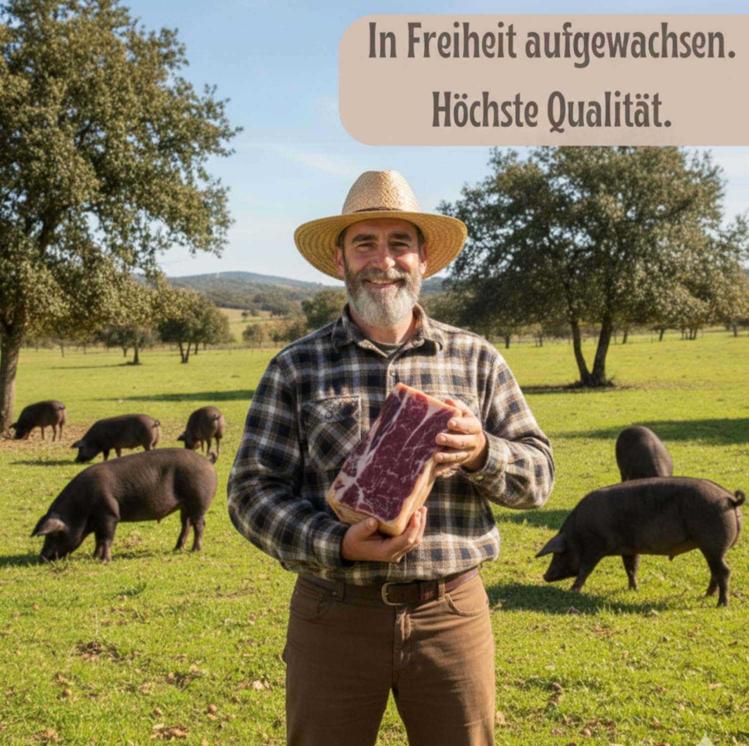Serrano Schinken am Stück 1kg | Spanischer Schinken | Jamon Serrano | luftgetrockneter schinken am stück | Serrano Rohschinken | Serano | Geschenkkorb für Männer