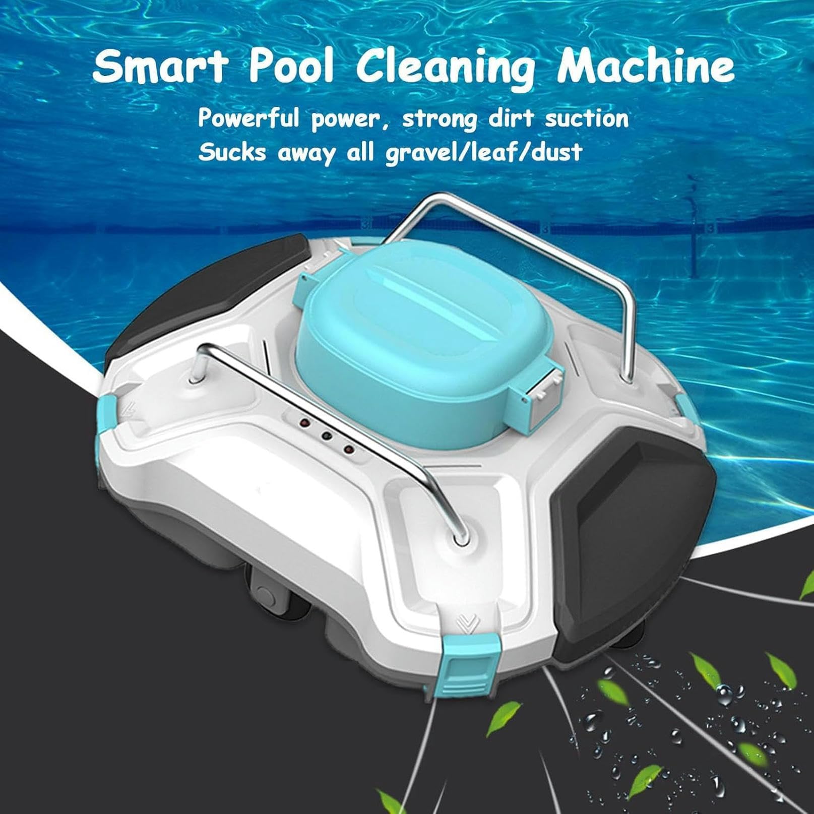 Robot pulitore per piscine – senza fili, design da parete, grande filtro per piscine interrate e fuori terra