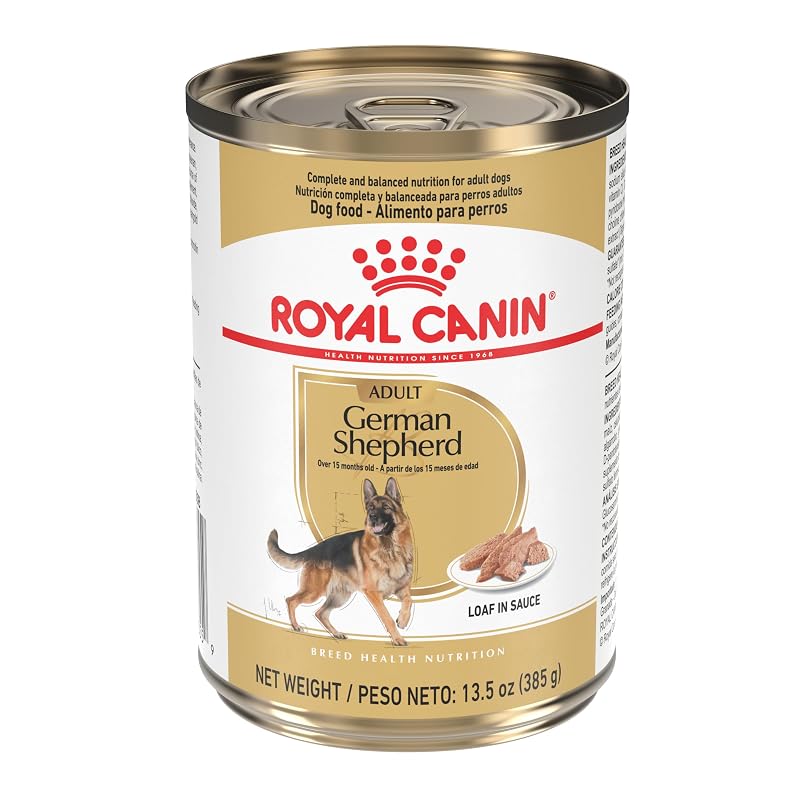 ROYAL CANIN Ração Úmida para Cães Adultos Pastor Alemão Loaf in Sauce, 12 latas de 378 g