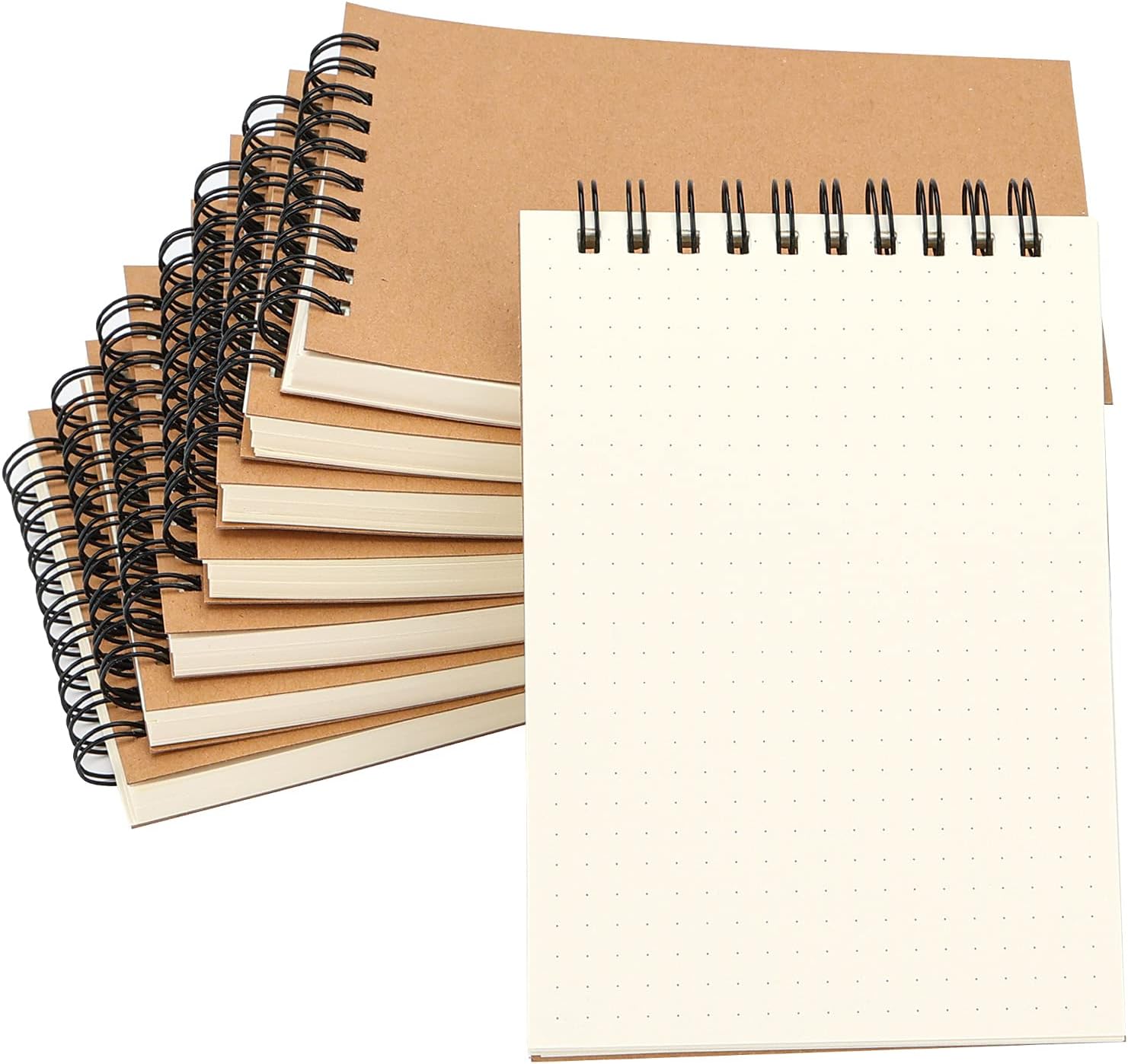 Notizbuch B5 Gepunktetes, Notizblock, Bullet Dot Grid Journal, Spiral Notizbücher 320 Seiten zum Schreiben, 100gsm, Leder Hardcover, für Frauen Männer Arbeit Büro Schule, 19 x 25 cm - Rosa