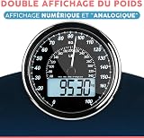 Adamson Hybrid 2-in-1 Analog & Digital Weighing Scale for Body Weight up to 180kg - Thick Tempered Glass - Extra Large Display - Easy to Read Digital Bathroom Scale - Blue with Black Backlight - 3