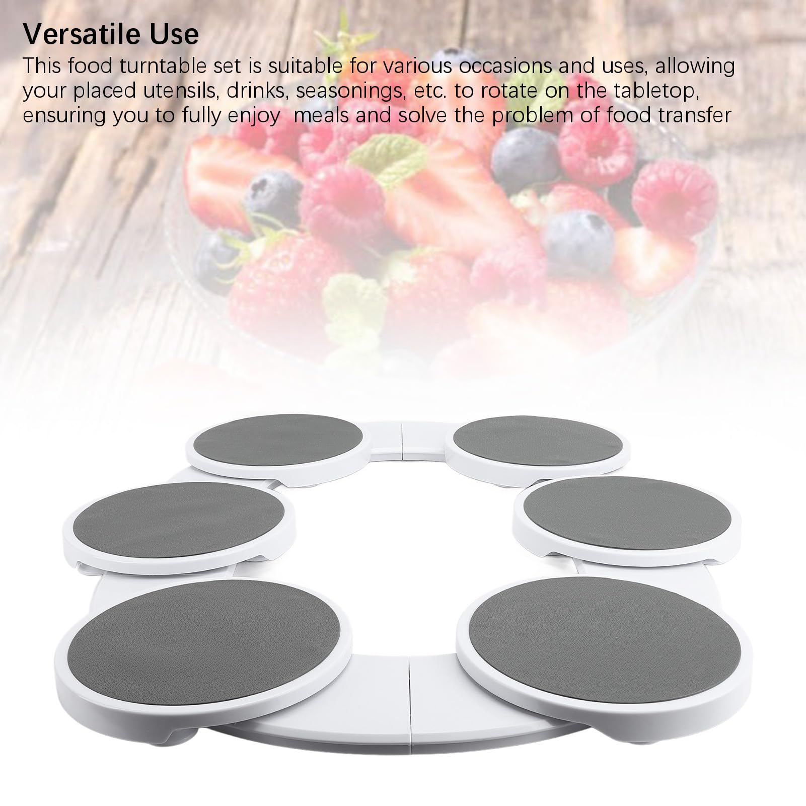 Vassoio girevole a 360°, per tavolo da pranzo e buffet, in plastica ABS, 38,5 cm, perfetto per feste ed eventi