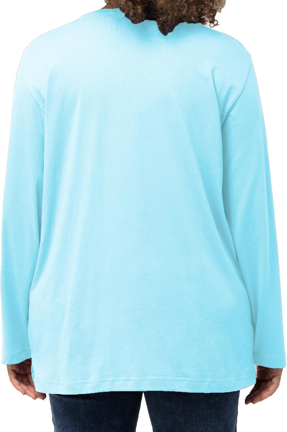 Plus Size V Neck Long Sleeve T Shirts Women Fall Tops Tshirts Tunic Casual Tee - Image 3