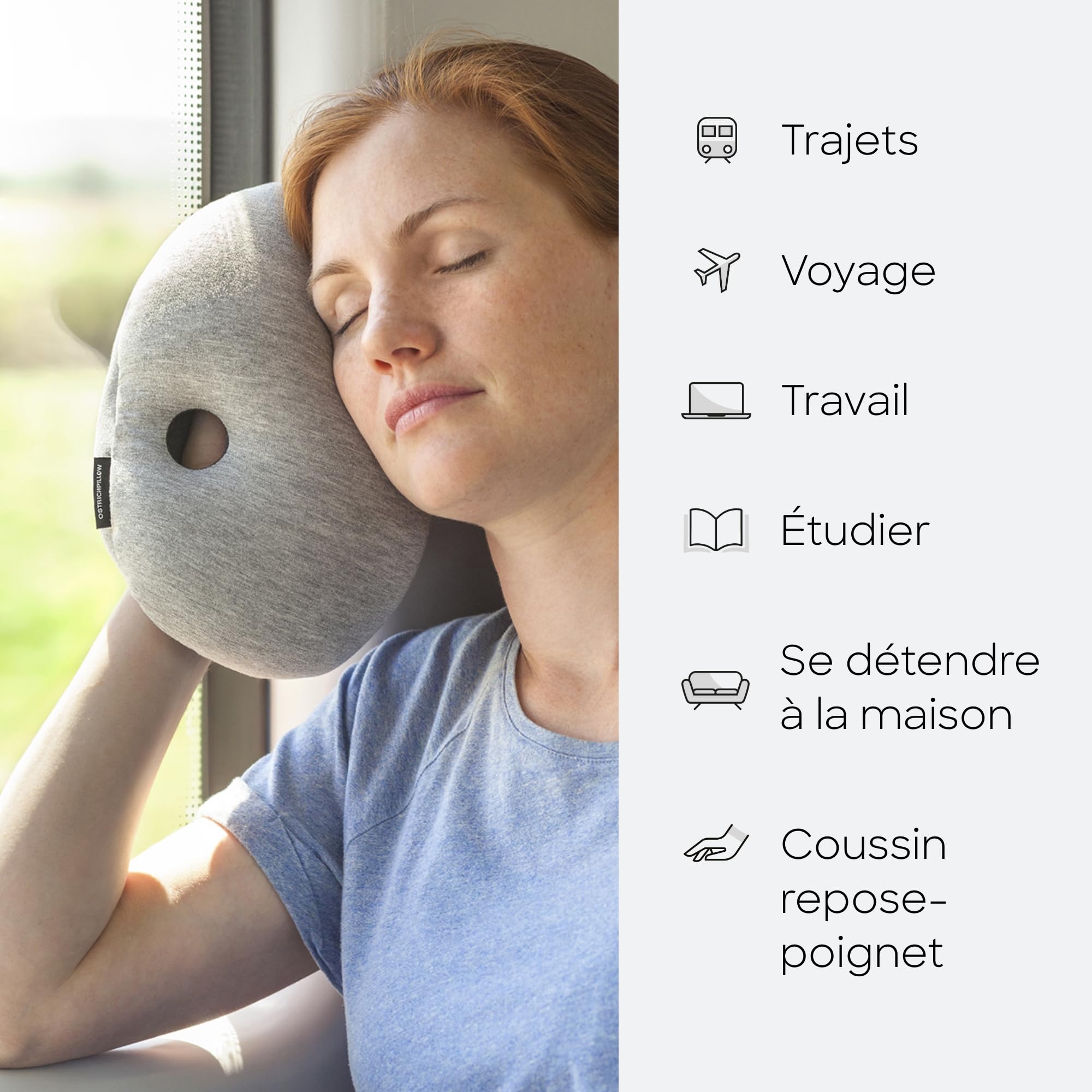 OSTRICH PILLOW Mini - Oreiller de Voyage Mini pour Hommes, Femmes, Enfants - Confort Premium, Compact & Léger, Positions de Sommeil Polyvalentes, Entretien Facile