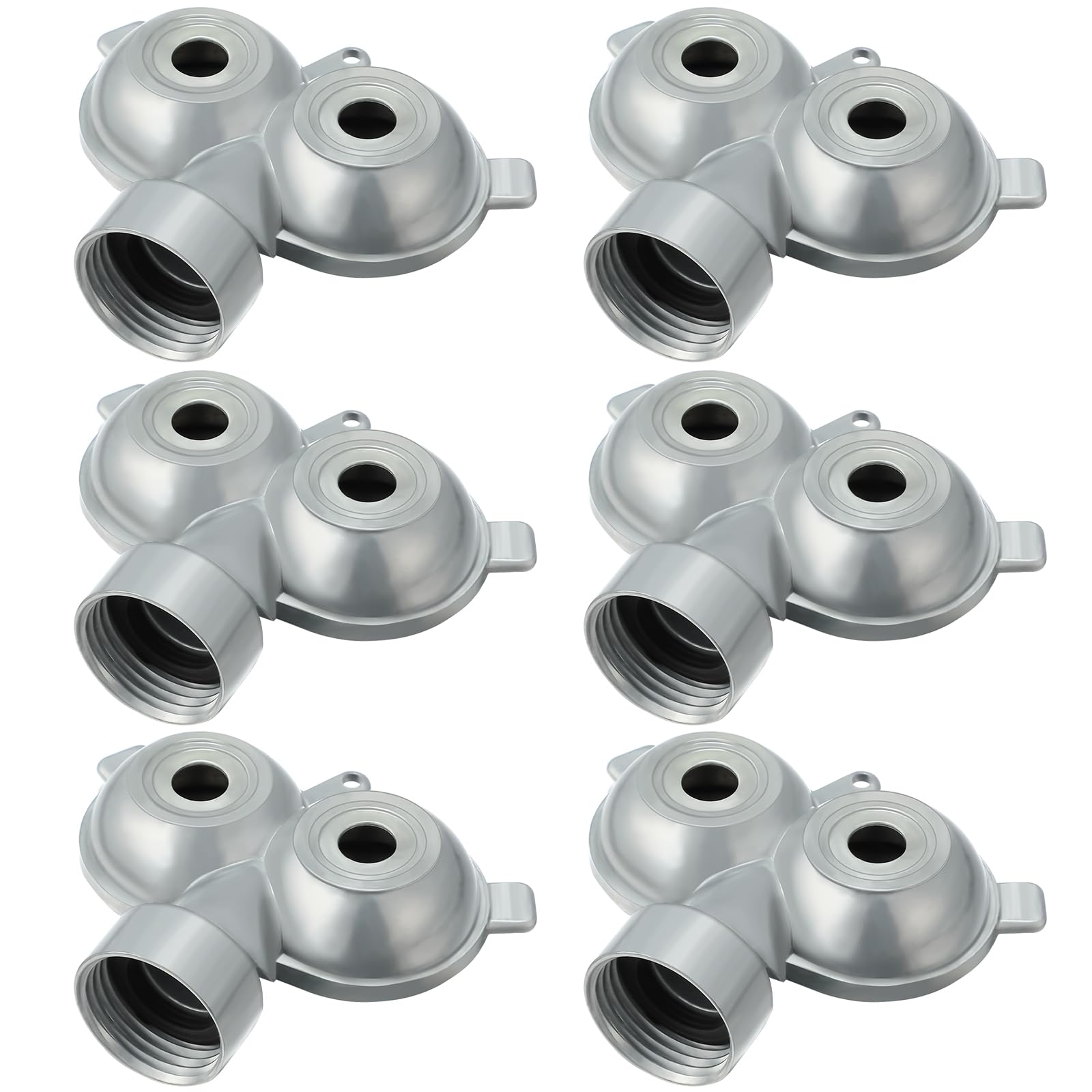 Photo 1 of Honoson 6 Pcs Circle Pattern Twin Spot Sprinkler Metal Lawn Garden Rotating Water Spray Sprinkler 360 Degree for Lawn Yard, Silver