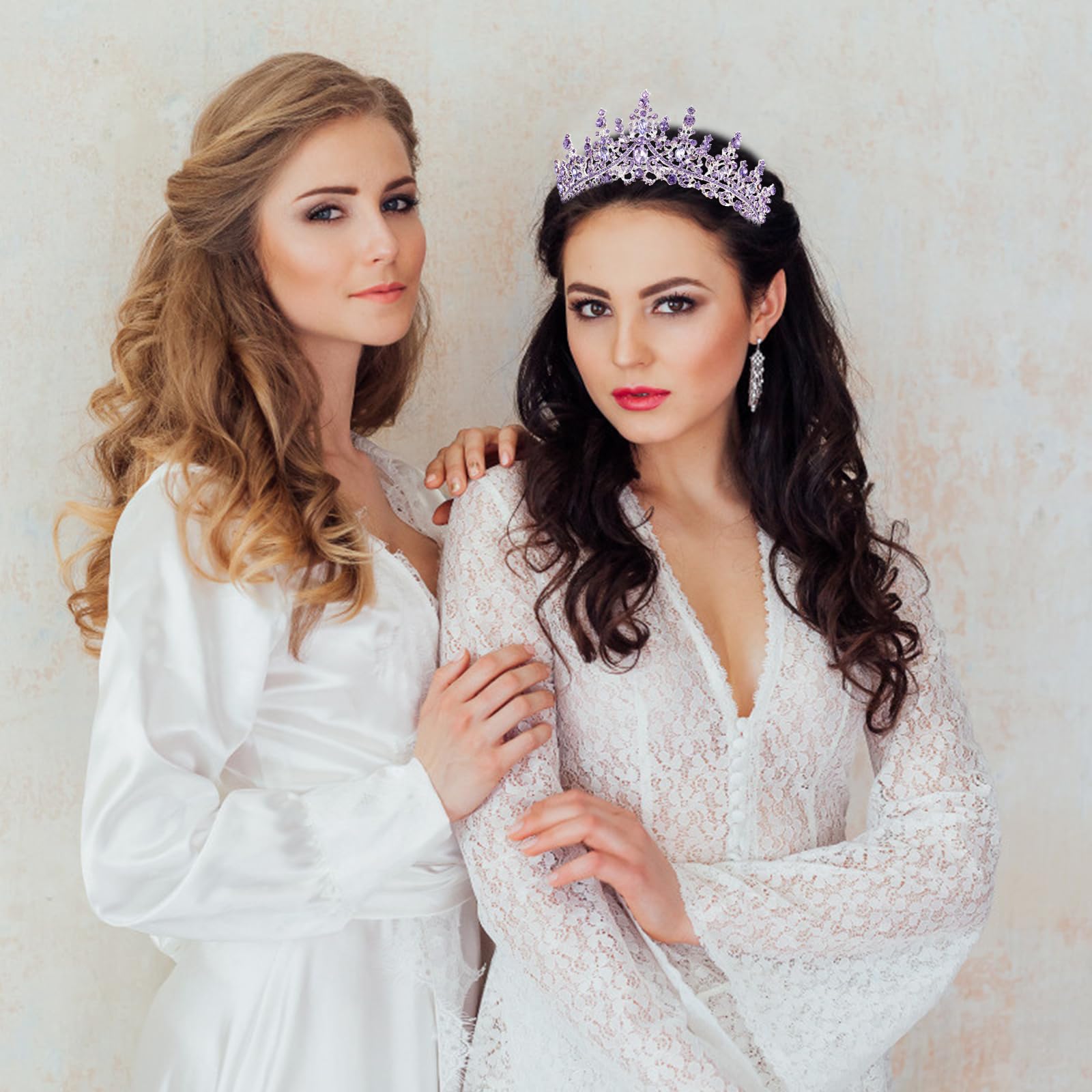 VELSCRUN Purple Crystal Birthday Tiara Crowns for Women Girls It's My Birthday Sash Queen Girls Princess Crown with Combs Happy Birth Party Decorations Mom Sisters Birth Gift Hair Accessories