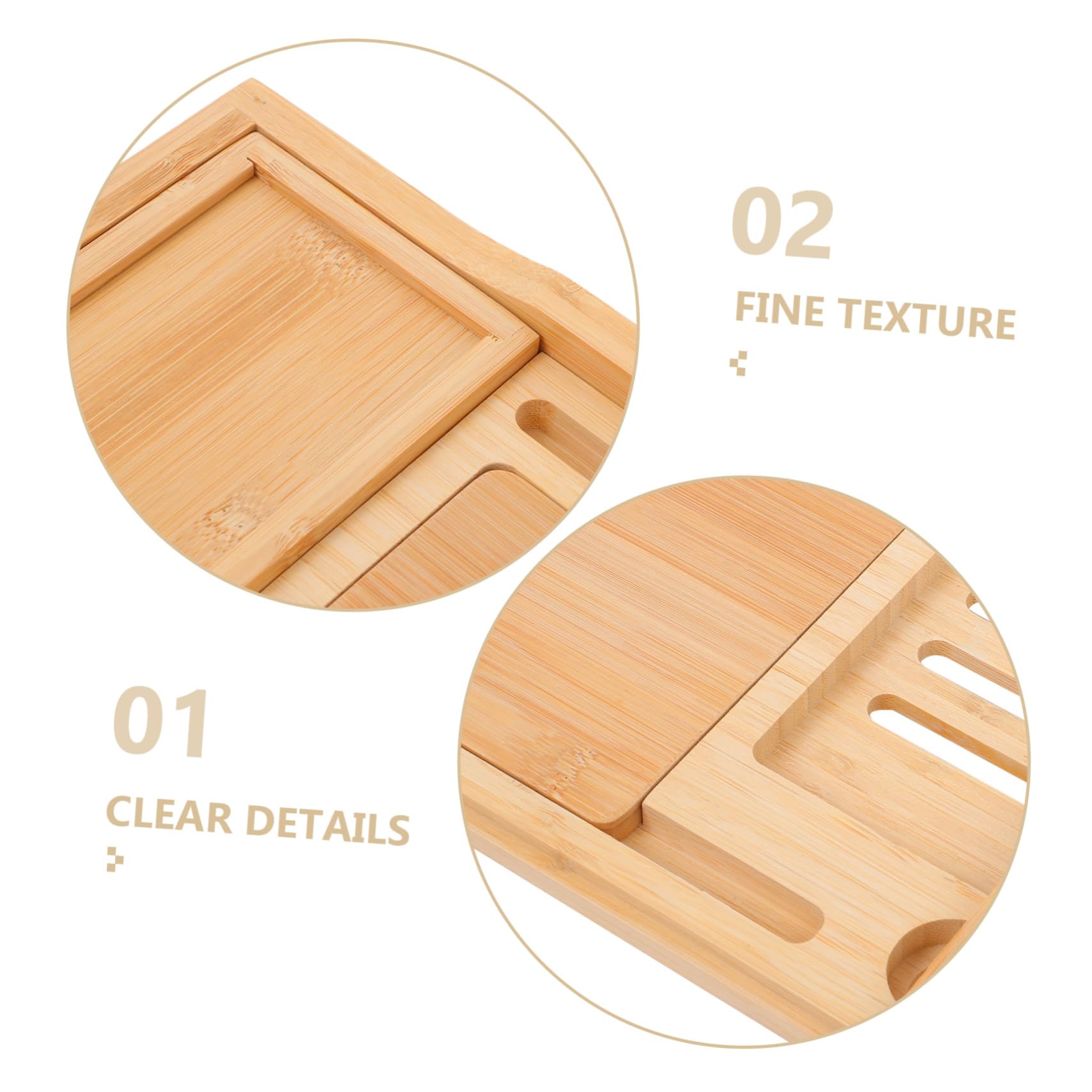 Ciieeo Bandeja De Baño De Bambú Ajustable Soporte Extensible Organizador para Bañera Almacenamiento Diseño Elegante