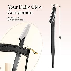 Kitsch Dermaplane Razor for Women Face - Face Razors for Women & Men, Eyebrow Trimmer & Face Shaver - Exfoliating Facial Razor & Skin Care Tool for Smoother Skin - Black, 6 pcs