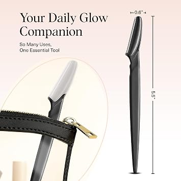 Kitsch Dermaplane Razor for Women Face Black, 6 pcs