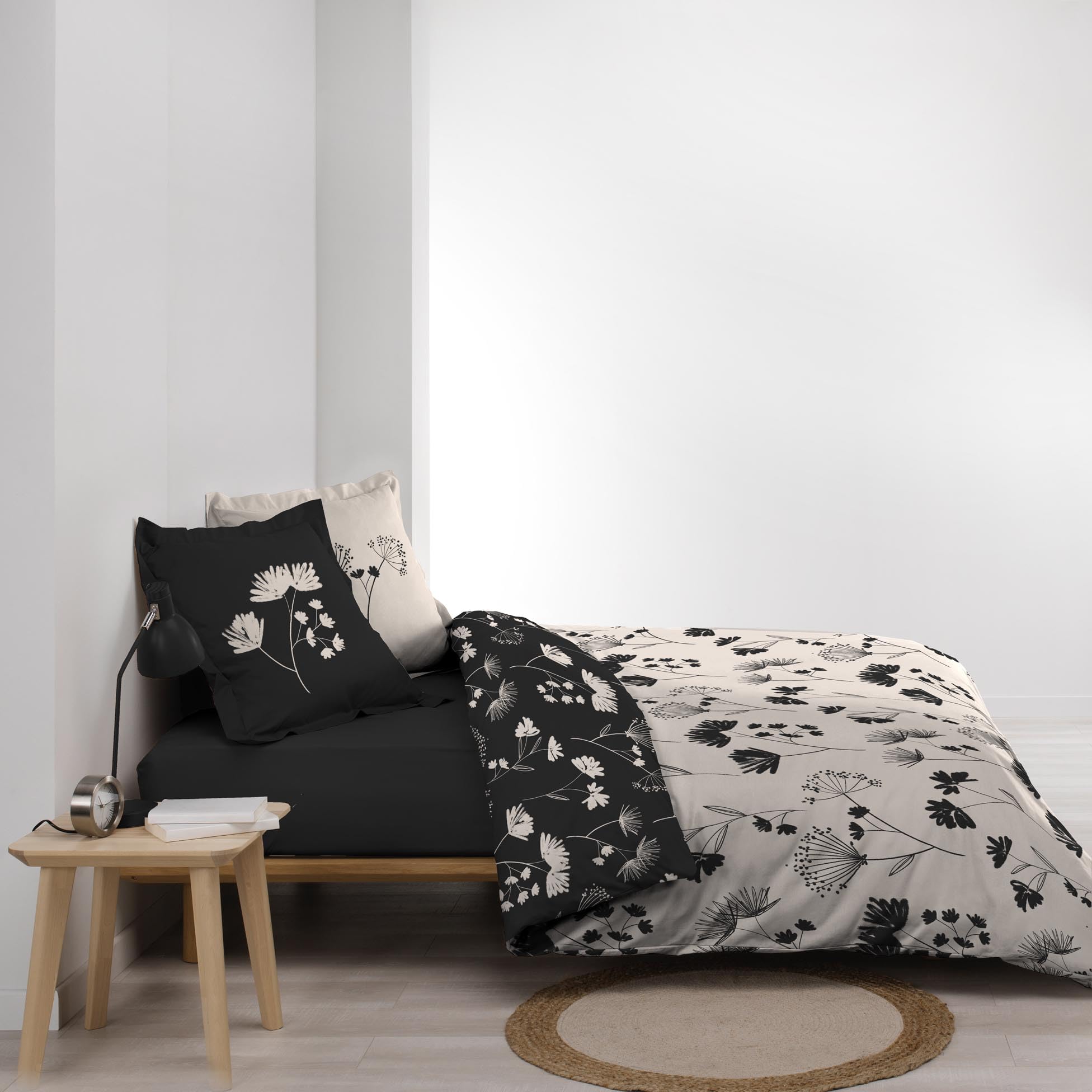 Douceur d'Intérieur Iris Parure 3 Pezzi Double-Face, 240 x 220 cm, 100% Cotone Percalle