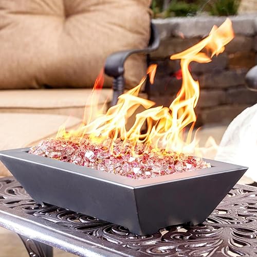 Miniatura 3 de Mr. Fireglass Vidrio de fuego de 10 libras, rocas de vidrio templado reflectante de 12 pulgada de alto brillo para chimenea, mesa de hoguera y