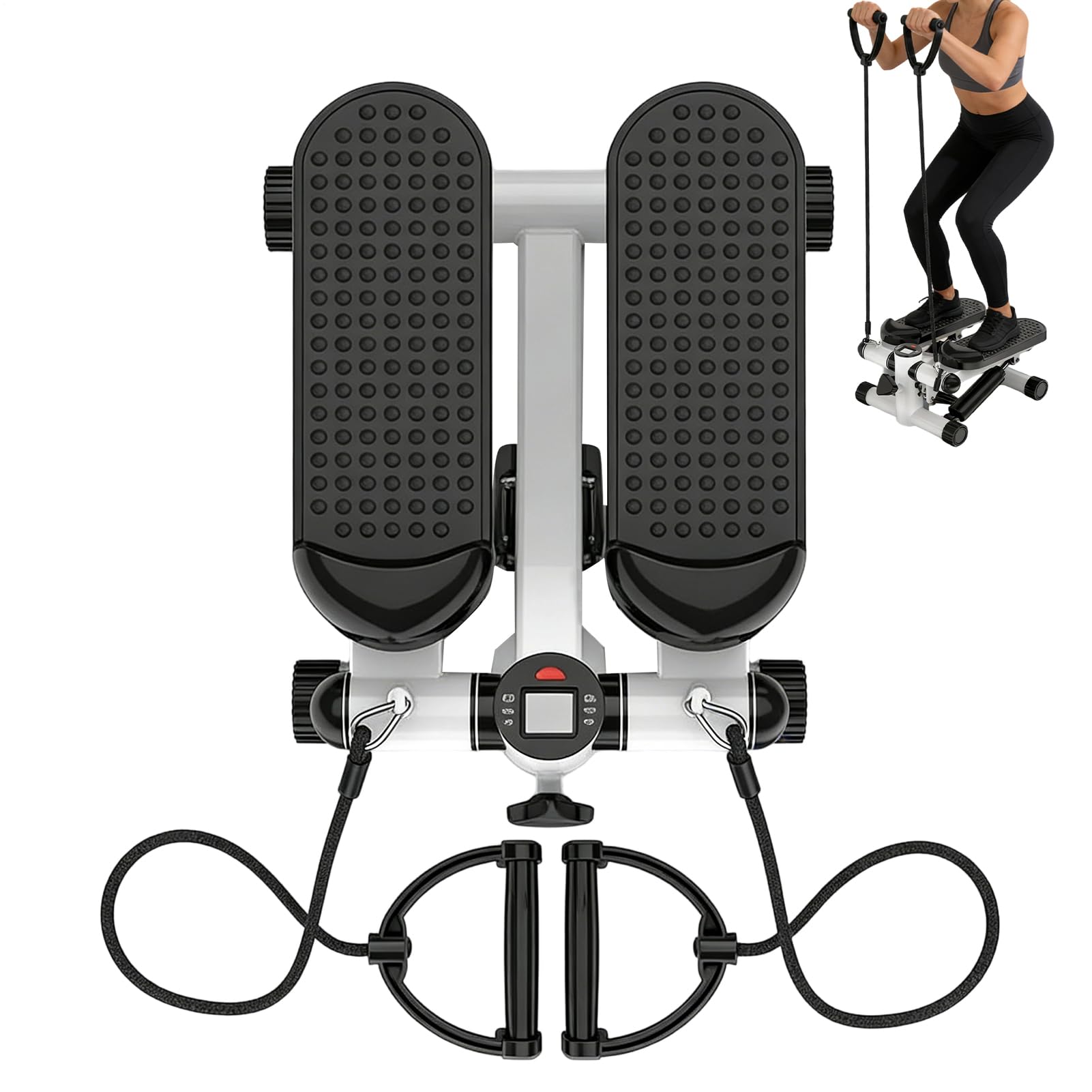 Stepper Esercizio a casa, portatile silenziatore regolabile con display LCD - Attrezzature per il fitness a steps | per lavoro, palestra, sport, ufficio, appartamento, viaggi e allenamento